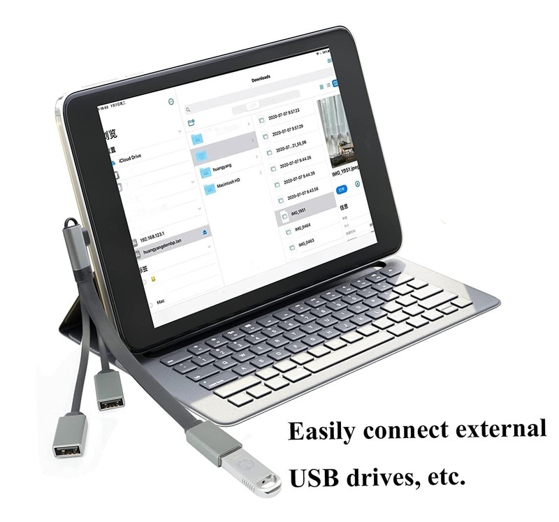 Right Angle Type C 3.0 Male To USB 3.0 A Female OTG Splitter Cable 19cm gallery