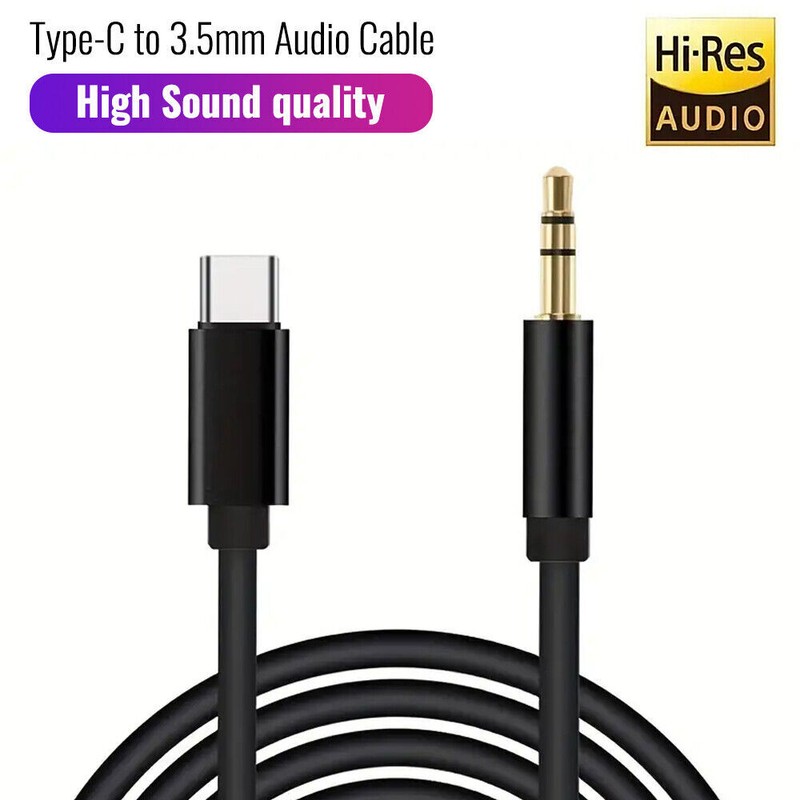 For iPhone 15/Pro/Max/Plus - USB-C to 3.5mm Aux Cable Audio Cord Car Stereo USA gallery