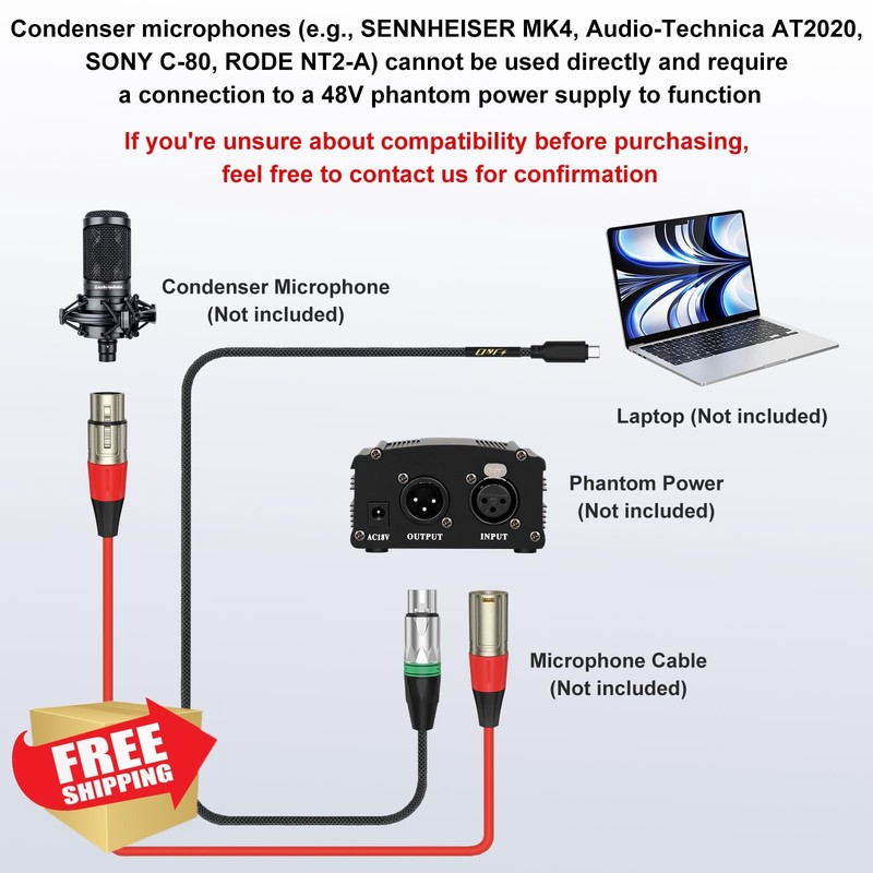JandD 10ft USB C to XLR Mic Cable Blue iPhone Series gallery