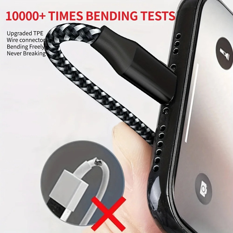 3Pack 10FT/3M Braided USB C Fast Charging Type-C Data Charger Cable Samsung Cord gallery