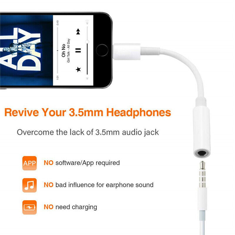 For iPhone Headphone Adapter Jack 8Pin to 3.5mm Aux Cord Dongle Converter lot gallery