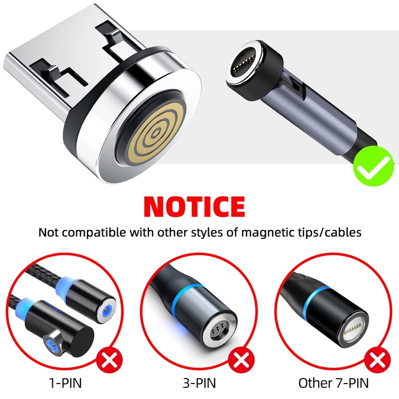 Magnetic Phone Cable Adapter [4-Pack] Connector Tip Micro USB gallery