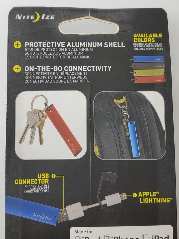 iPod iPhone iPad Mini Power Cord Nite Ize PowerKey Charge & Sync Data USB Cable gallery
