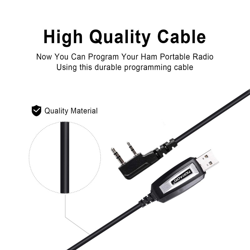 TIDRADIO CH340 Driver USB Length: 41 inches, Pin Space: 8mm, Black gallery