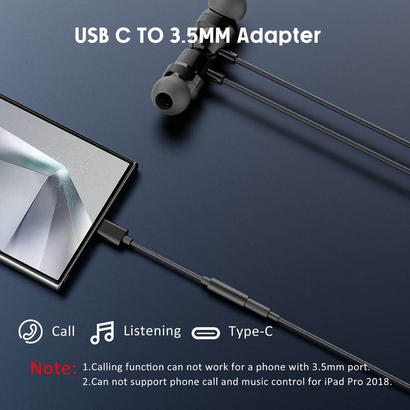 3.5mm to USB-C Type C Adapter-Aux Audio Headphone For Samsung Galaxy S22/S20 FE gallery