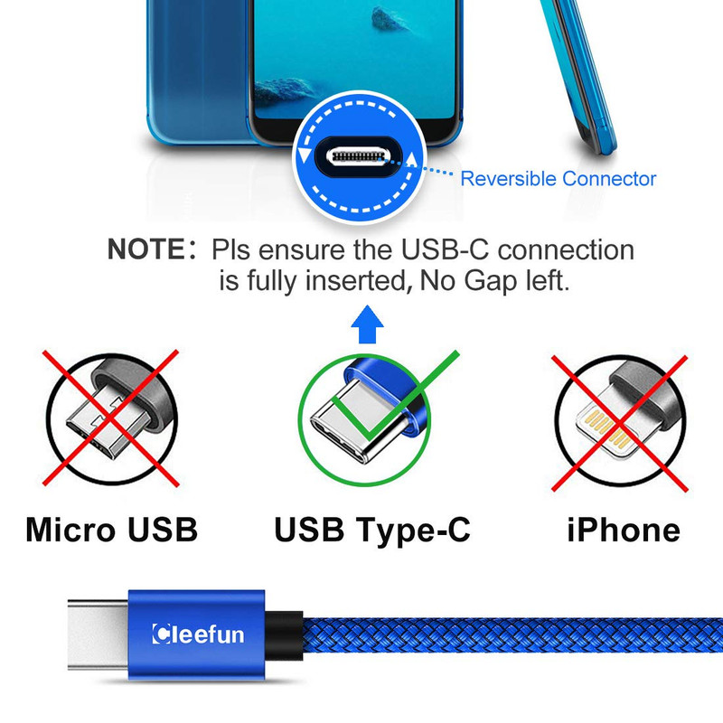 CLEEFUN Long USB C Cable 20Ft, USB to USB-C Charging Cable - 20 Foot Type C gallery