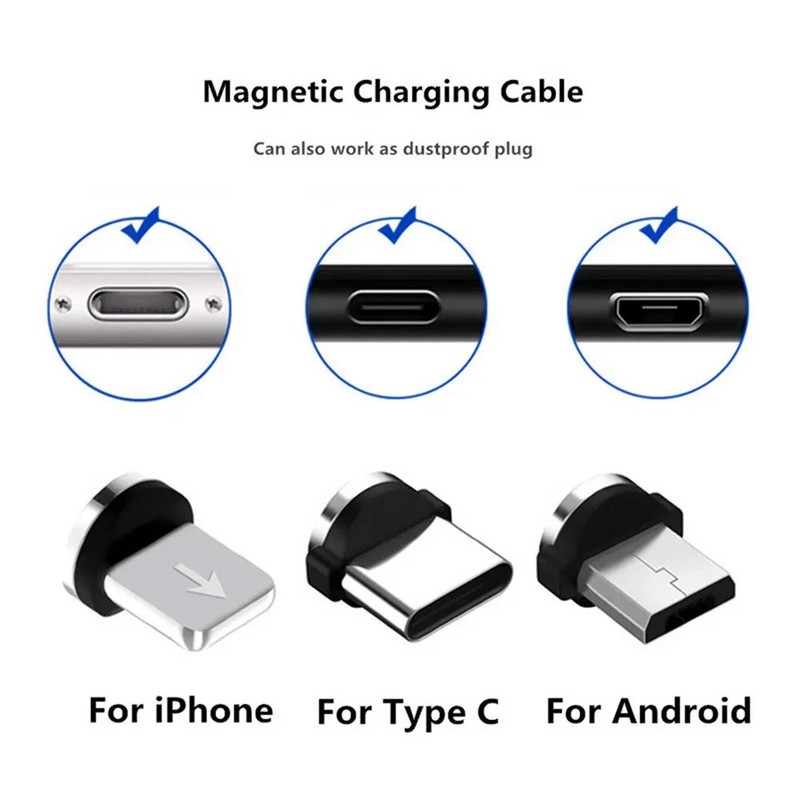 5 Pcs Micro USB Type C Magnetic Plugs for Mobile Phone Replacement Parts Durable gallery