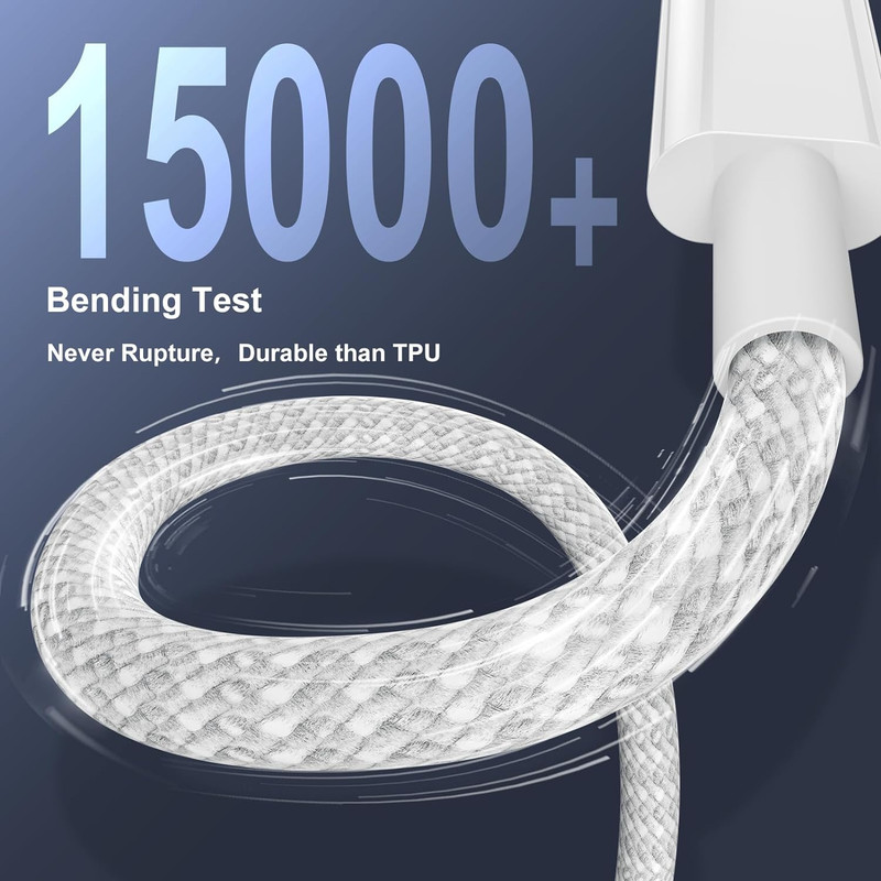 6ft Nylon Braided 60W USB C To USB C Fast Charging Data Cable gallery