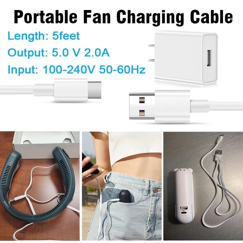 USB Fan Charger Cable for JISULIFE Handheld Mini Fan,WiHoo Fa-n, CIVPOWER Nec... gallery