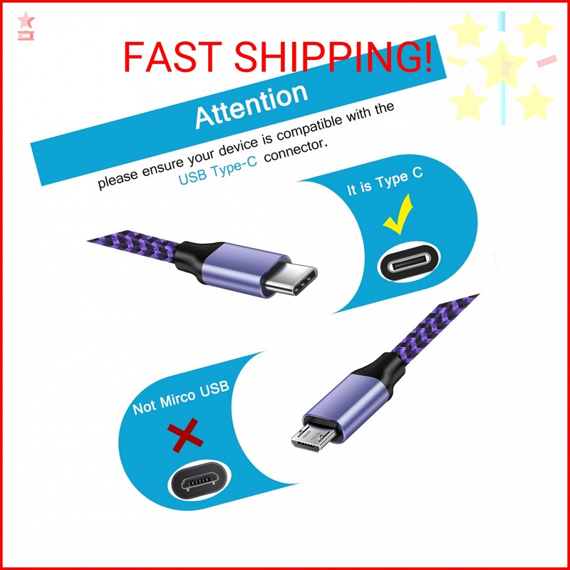 [6FT,2 Pack] Android Fast Charging Cable C Port Charger Cord USB A to Type C Cel gallery