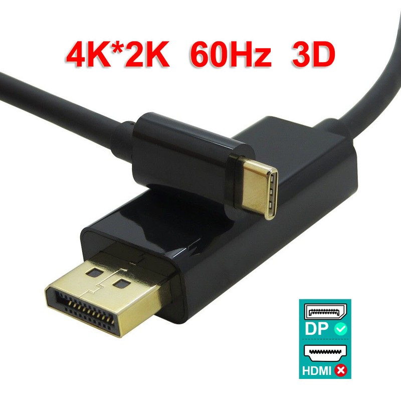 USB-C to DisplayPort DP M/M Adapter Cable 4K@60Hz UltraHD For Apple iPad Mini AU gallery