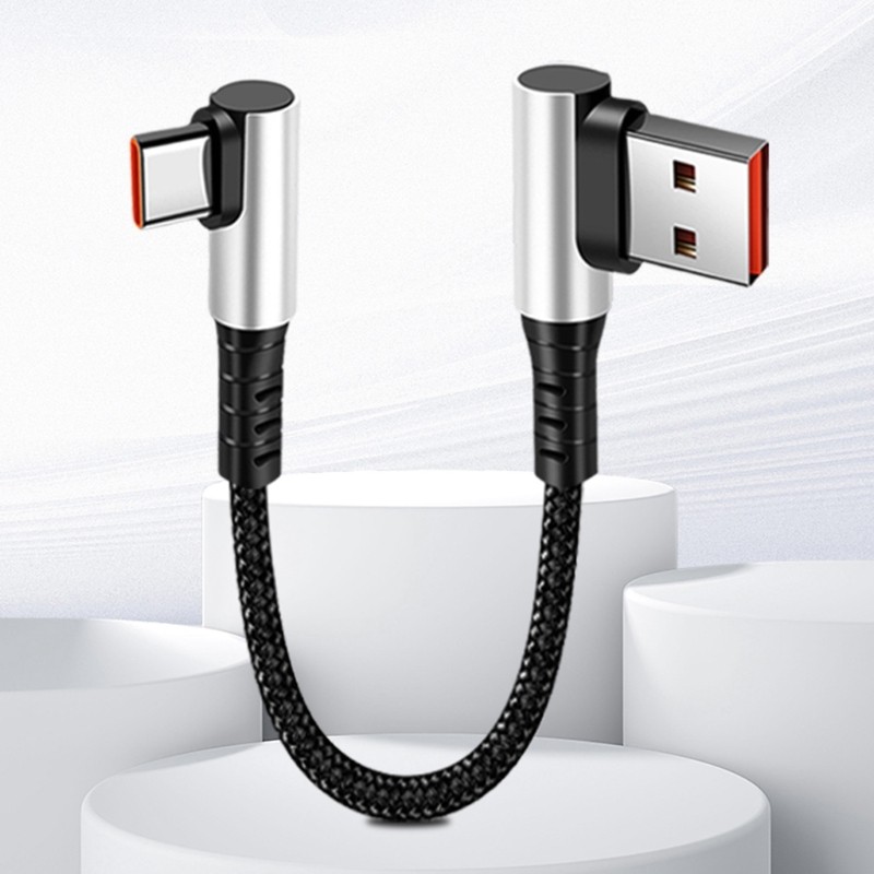 Short USB C Charging Cable with 90 Degree Connectors for Gaming Consoles gallery