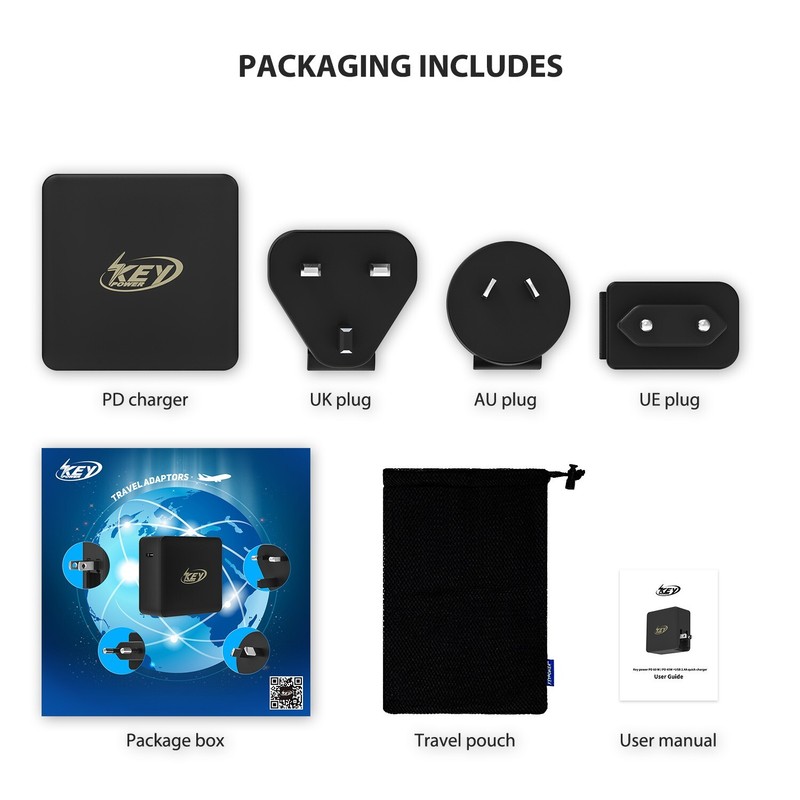 60W USB C Charger, Portable PD Fast Quick Charging Adapter with Foldable Plug gallery