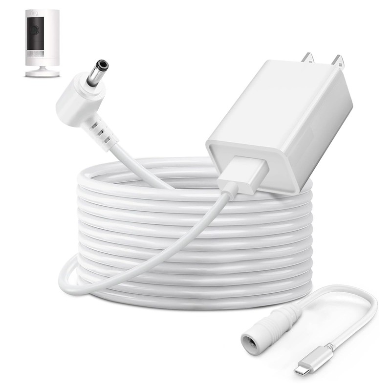 Power Adapter Charger Cord Compatible with Ring Stick Up Cam Battery/Plug-in …