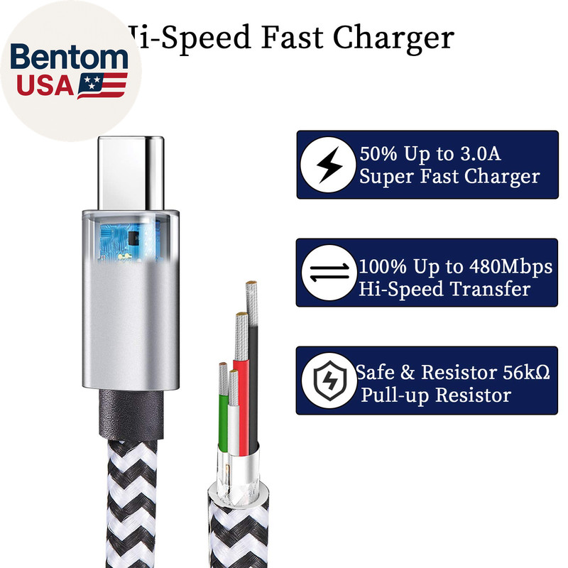 USB Type C Cable, 5 Pack (6FT) Nylon Braided USB C Cables 3A Fast Charging Charg gallery