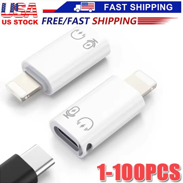 USB Type C Female to i OS Male Adapter For i Phone 14/13/12/11/XR/XS/SE 3 lot