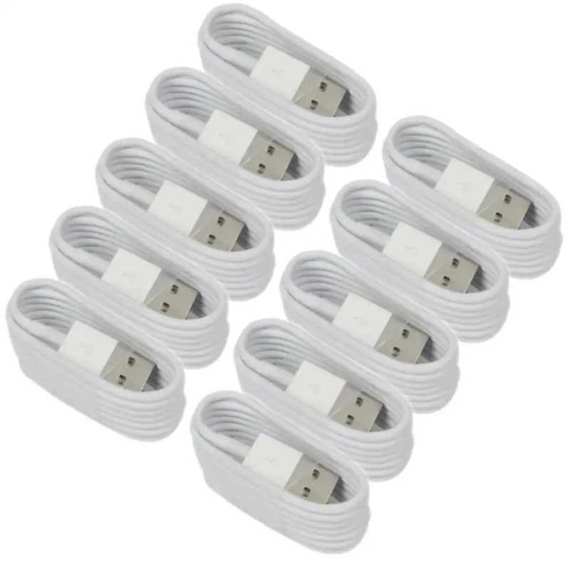 Cable De Teléfono USB A USB C (10 UNIDAD) color blanco ( 1 METRO LARGO )