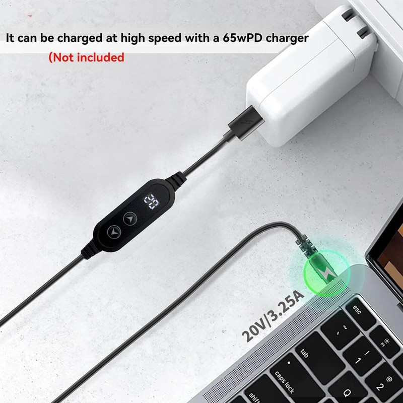USB C to DC Boost Cable Type C to DC PD 65W Fast Charging Adjustable8503 gallery