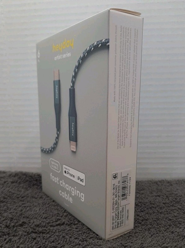 NIB Heyday Artist Series Fast Charging Cable To USB-C IPhone 6ft Cord gallery