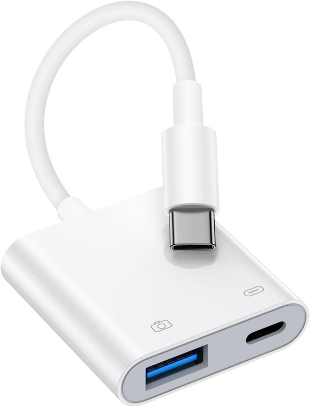 USB C to USB Camera Adapter for iPhone 16, USB3.0 Female OTG Adapter with Fast