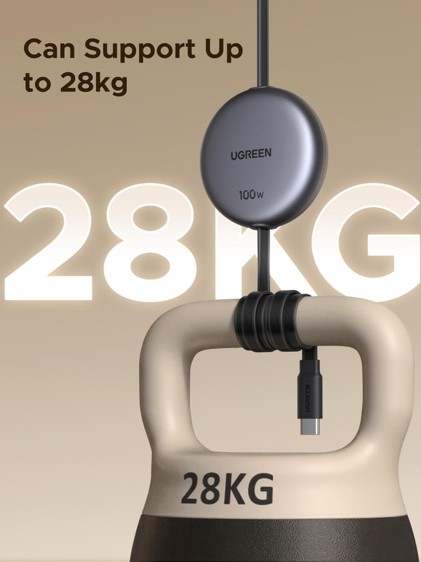 UGREEN 100 W Retractable USB‑C Cable – Fast PD Charge, 4‑Step, Tangle‑Free gallery