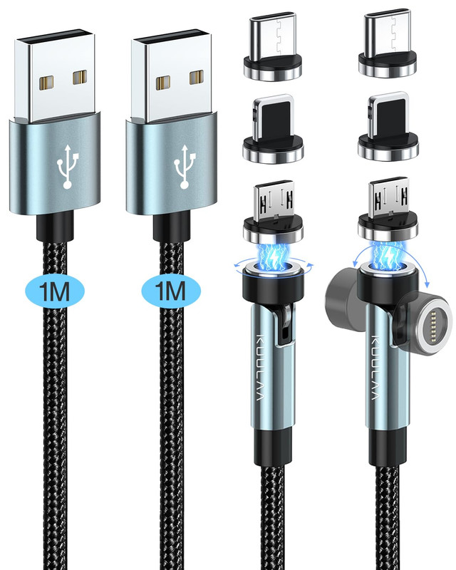 7Pin Magnetic Charging Cable 2Pack - 3FT 540 Rotating Magnetic Phone Charger Cab gallery