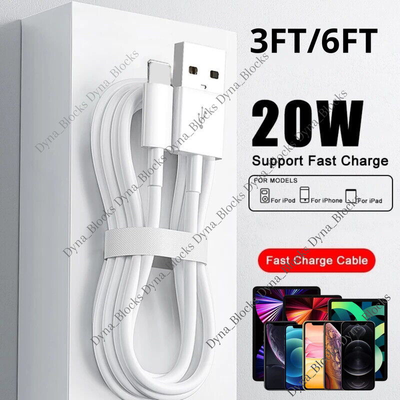 USB Charger Cable 3/6Ft For Apple iPhone 13 12 11 XR 8 7 6 Plus Charging Cord