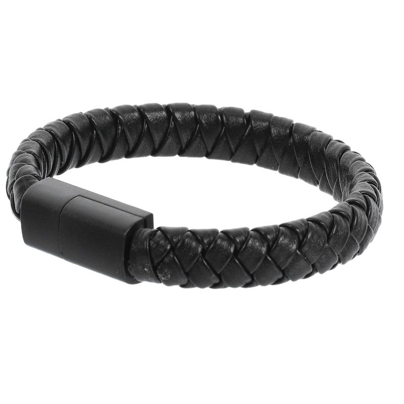 20cm USB Type C Data Cable Wristband Style Charging Cable (Black) gallery