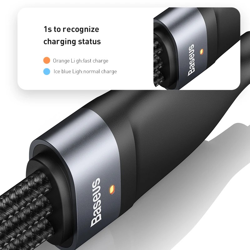 Baseus 3in1 100W USB-C Charger Cable for iPhone, Macbook, Samsung, Xiaomi gallery