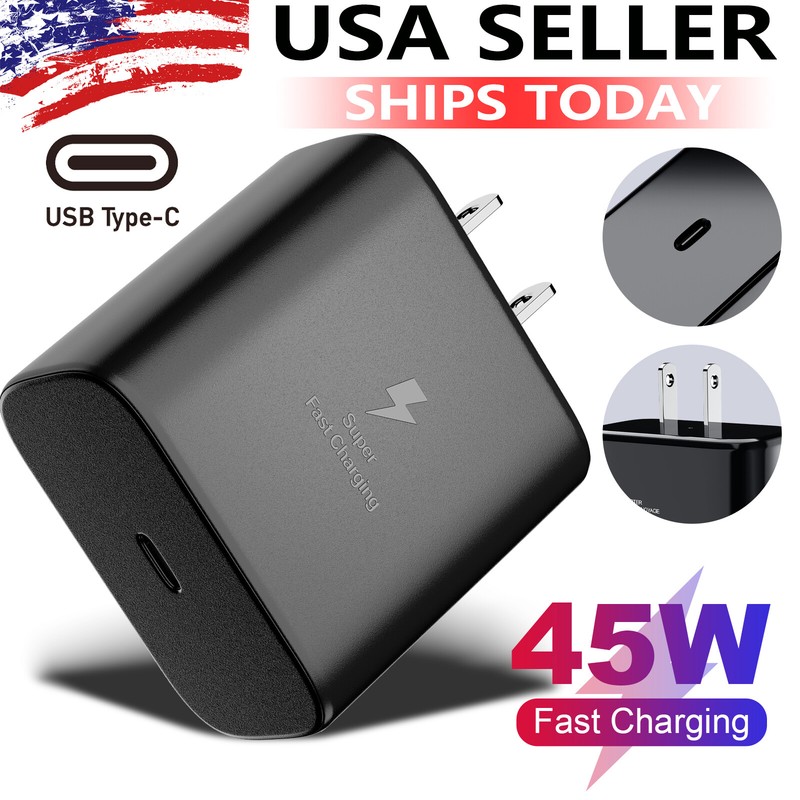 45W Type C USB-C Super Fast Wall PD Charger For Samsung Galaxy S20 S21 S22 S23U