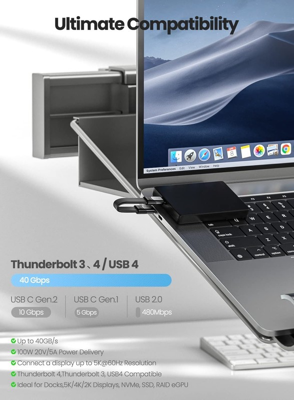 Flat USB C Cable 6-inch, 40Gbps Transfer Rate for Tablets & Personal Computers gallery
