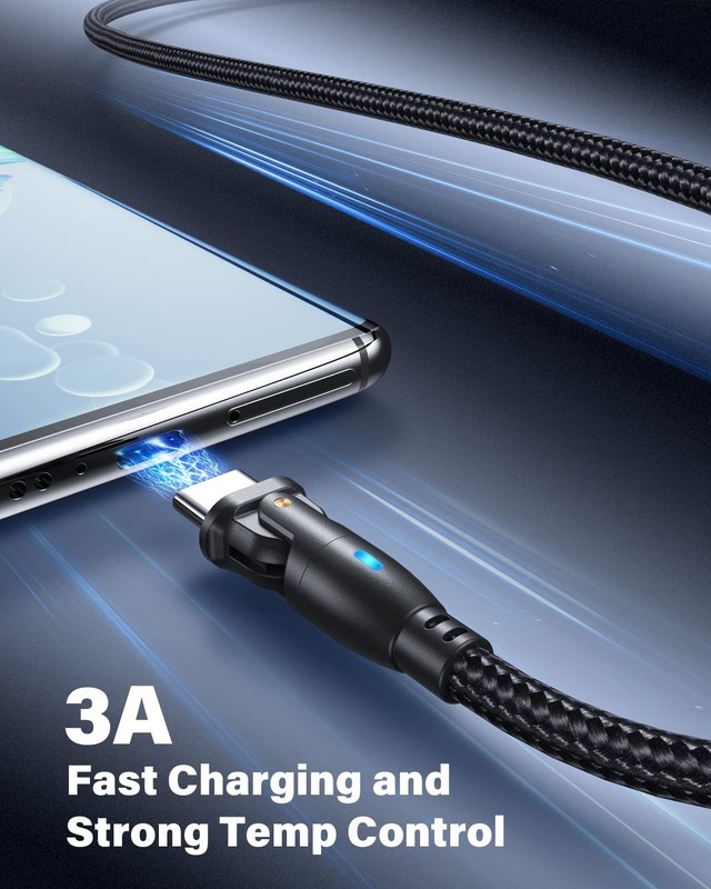AUFU USB C Cable 6ft(3Pack-6.6ft/6.6ft/6.6ft), 180° Rotation USB to USB C Cab... gallery