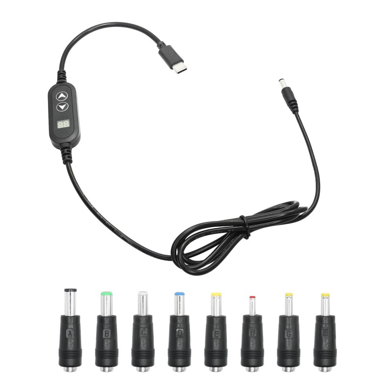 PD USB to DC Power Cord 3FT, USB to DC 5.5mm x 2.5mm Adapter Cable 5V/9V/12V/…