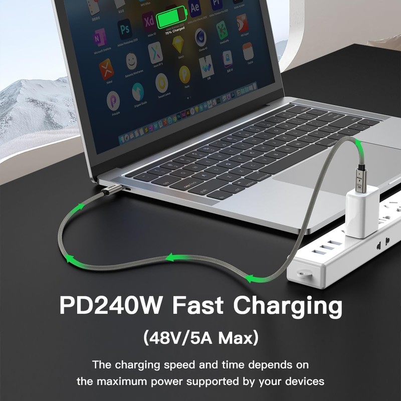 USB 3.2 Gen 2, 240W, USB C to USB C Cable,Fast Charging for MacBook /Air,iPad... gallery