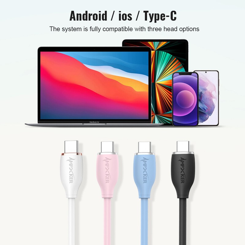 Type C to Type C (5FT /1.5M) 3A Fast Charging Cable Charger Data Thick TPE Cord gallery