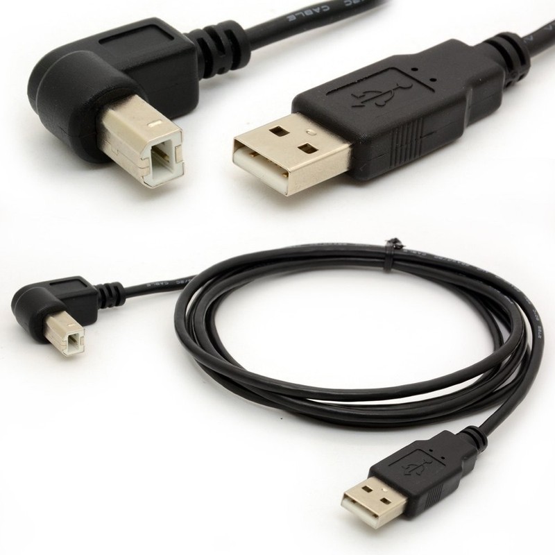 1.5M USB to Printer Adapter Cables 90 Degree USB 2.0 A to B Down Angle Plug C…