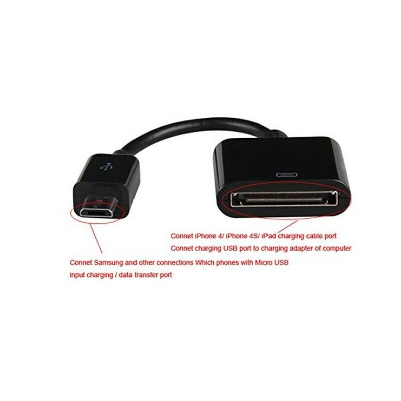 Micro USB Docking 30 Pin Charging Data Adapter Cable for iPhone iPad Tablet gallery