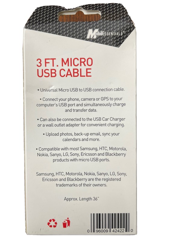 MobilEssentials 3 FT Micro USB Cable | Black gallery