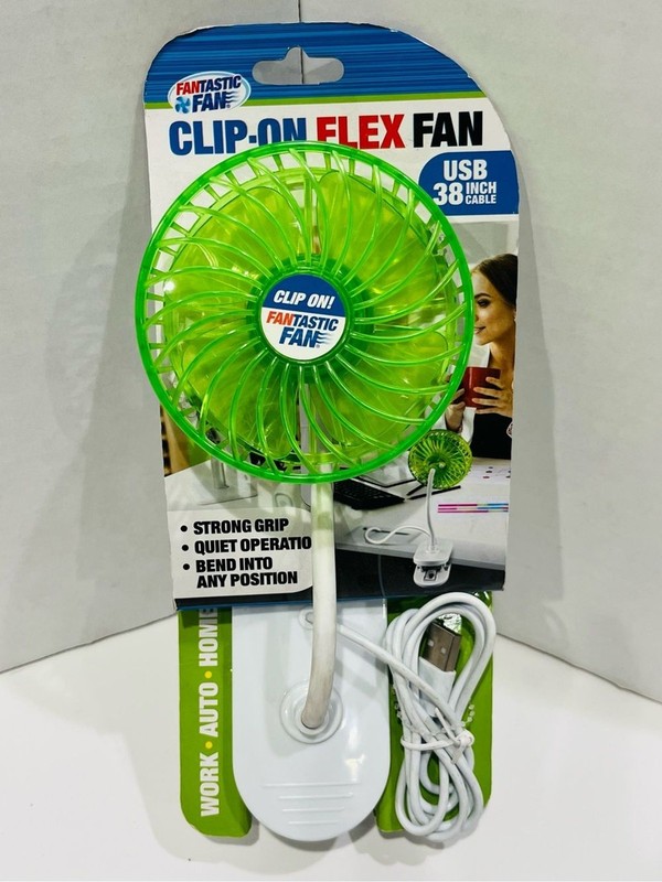 Fantastic Fan Clip-On FLEX USB Fan – Green 38 Inch Cable