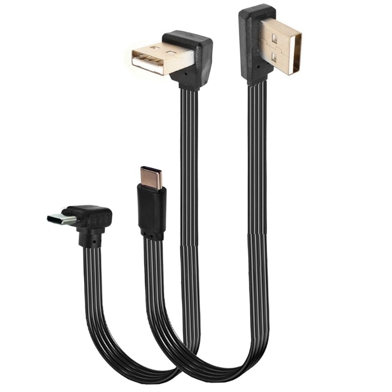 Flat Slim USB to Type C Charging Cable Power Cord Wire For Laptops And Phones gallery