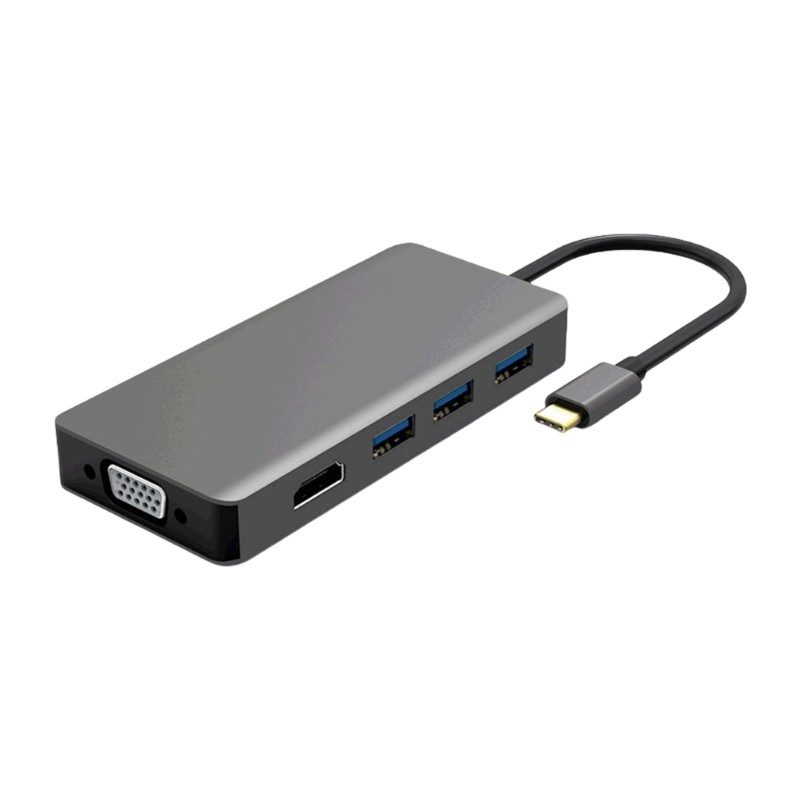 Multiports Type C Hubs USB3.1 to Video+VGA Converters for Efficient Connectivity