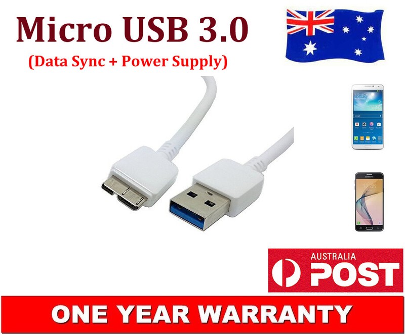 Micro USB 3.0 Data Charger Adapter Cable 1M For Samsung Galaxy Note3 III S5 AU