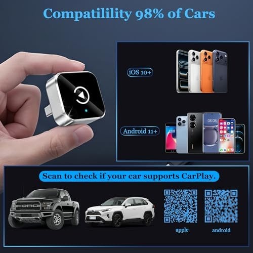 2026 Upgraded Wireless CarPlay Adapter for iPhone & Android, Auto-Connect | 2-in gallery