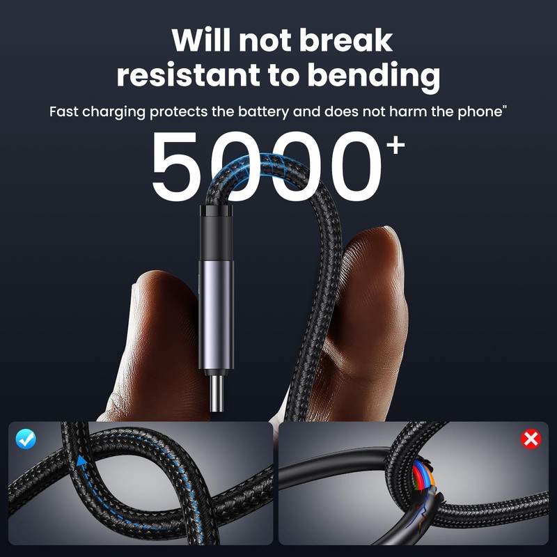 240W Multi Charging Cable, 4ft 6-in-1 USB Cable Fast Charging Cords with USB-... gallery