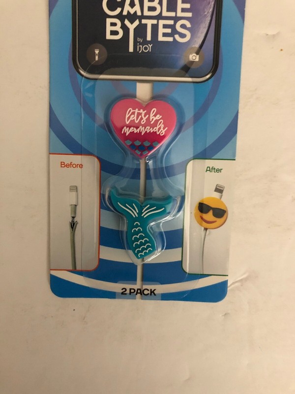 Cable Bytes 2 Pack(Fish & Heart)Protects Cables From Wear & Tear-RARE-SHIPS N24H gallery