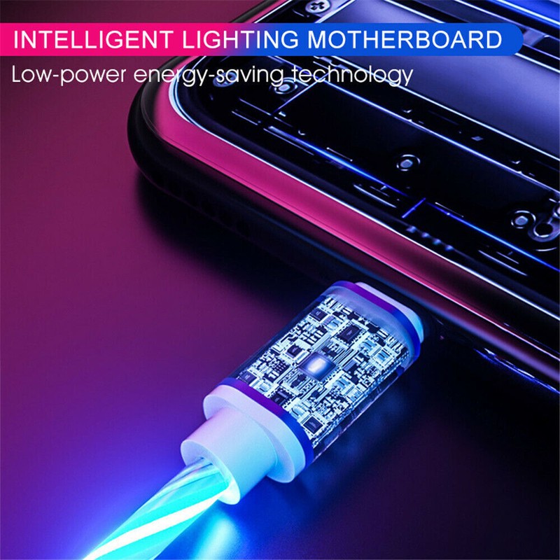 LED Light Up Fast Charger Cable USB Charging Data Cord For iPhone Samsung Galaxy gallery