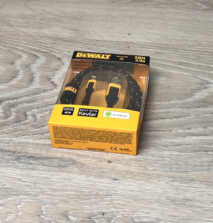 Dewalt 10 Feet Kevlar Reinforced Braided Charger Cable Android Micro USB NEW gallery
