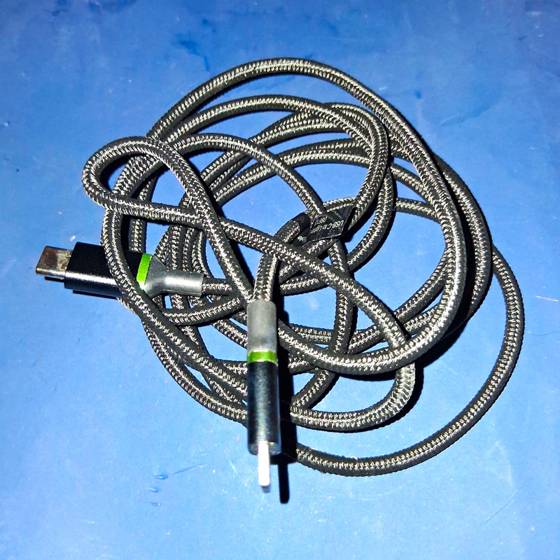 Braided Nylon USB-C to Apple Charging/Data Sync Cable 10ft Black iPhone