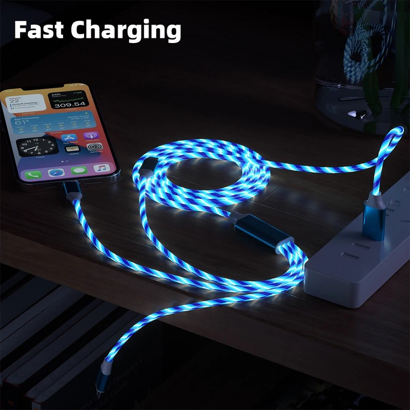 3 in 1 USB Cable for iPhone Fast Charger Charging Cable For Android phone type c gallery