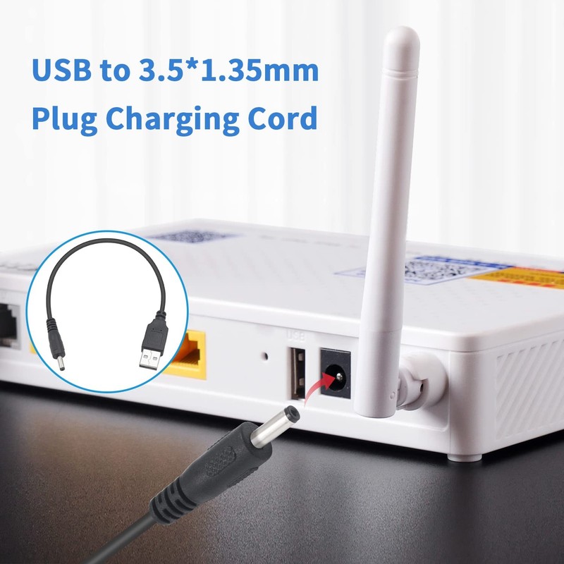 USB to DC Cable, 3.5x1.35 mm 5V DC Power Charging Cord, Electronics Barrel Ja... gallery